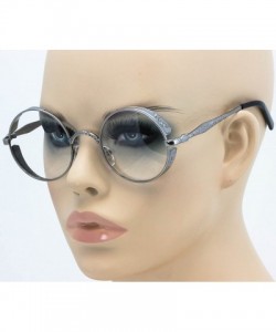 Round Steampunk Retro Gothic Vintage Hippie Colored Metal Round Circle Frame Sunglasses Colored Lens - CU1860ZK3QH $10.97