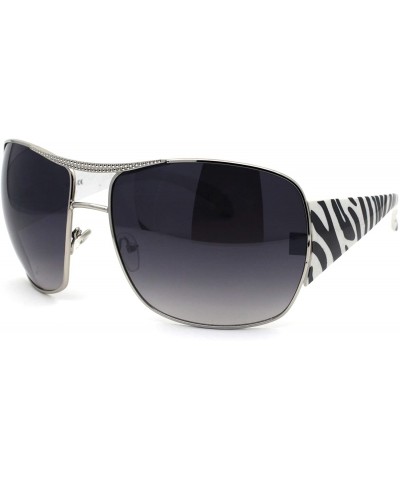 Butterfly Womens Thick Temple Animal Print Diva Oversize Butterfly Sunglasses - Zebra - CC195R42INH $19.77
