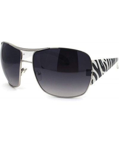 Butterfly Womens Thick Temple Animal Print Diva Oversize Butterfly Sunglasses - Zebra - CC195R42INH $9.36