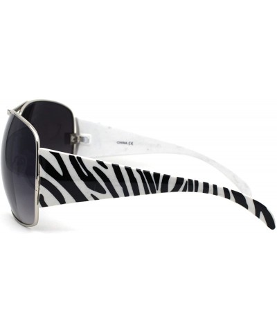 Butterfly Womens Thick Temple Animal Print Diva Oversize Butterfly Sunglasses - Zebra - CC195R42INH $9.36
