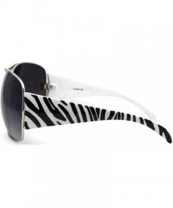 Butterfly Womens Thick Temple Animal Print Diva Oversize Butterfly Sunglasses - Zebra - CC195R42INH $9.36