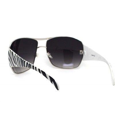 Butterfly Womens Thick Temple Animal Print Diva Oversize Butterfly Sunglasses - Zebra - CC195R42INH $9.36