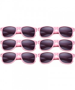 Wayfarer 80's Classic Blue Brothers Horn Rimmed Style Retro Colors Packs Vintage Retro Sunglasses (6 PACK) - 6 Pack- Pink - C...