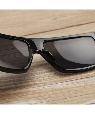 Square Large Retro Style Wooden Bamboo Flat Top Sunglasses Square Aviator Shades - Black/Black - CB12JRYXMAF $24.70