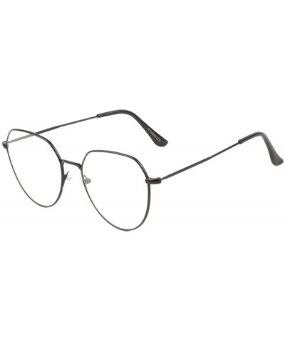 Butterfly Thin Metal Geometric Frame Clear Sunglasses - Black - CP1986S9S09 $25.40