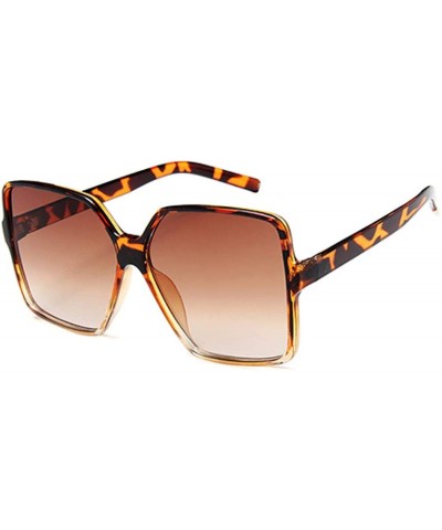 Wayfarer Sexy Leopard Oversized Square Sunglasses Big Frame Sunglasses Women UV400 Silver Gradient Eyewear - CB18U720Z4L $9.87