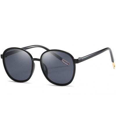 Round Unisex Sunglasses Retro Black Drive Holiday Round Non-Polarized UV400 - Black - CA18R092AQR $10.77
