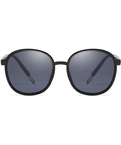 Round Unisex Sunglasses Retro Black Drive Holiday Round Non-Polarized UV400 - Black - CA18R092AQR $10.77