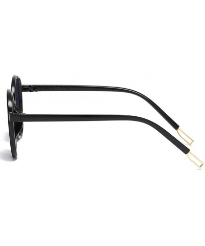 Round Unisex Sunglasses Retro Black Drive Holiday Round Non-Polarized UV400 - Black - CA18R092AQR $10.77
