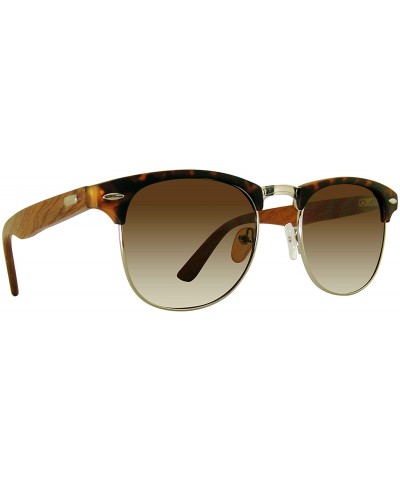 Round wood sunglasses fashion sunglasses for men and women uv400 protect - Leo - CD18XKD9CCX $7.82