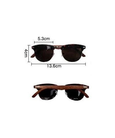 Round wood sunglasses fashion sunglasses for men and women uv400 protect - Leo - CD18XKD9CCX $7.82