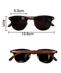 Round wood sunglasses fashion sunglasses for men and women uv400 protect - Leo - CD18XKD9CCX $7.82