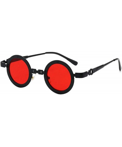 Round 2020 Men's Punk Retro Round Super Small Frame Luxury Fashion Ladies Hip Hop Sunglasses UV400 - Black Red - C2193EXX4KY ...