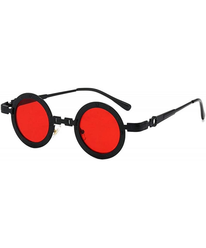 Round 2020 Men's Punk Retro Round Super Small Frame Luxury Fashion Ladies Hip Hop Sunglasses UV400 - Black Red - C2193EXX4KY ...