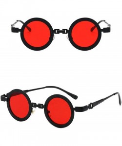 Round 2020 Men's Punk Retro Round Super Small Frame Luxury Fashion Ladies Hip Hop Sunglasses UV400 - Black Red - C2193EXX4KY ...