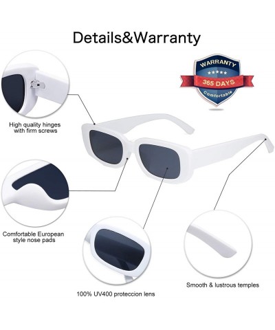 Square Rectangular Sunglasses for men UV Protection Small Wide Retro Frame Fashion Shades 90's Vintage Escape - C2198DKL0L0 $...