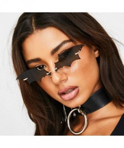 Rectangular Party Sunglasses Irregular Hippie Shades with Colored Lenses Funny Bat Shape Sunglasses - C - CO190LRRW3I $19.64