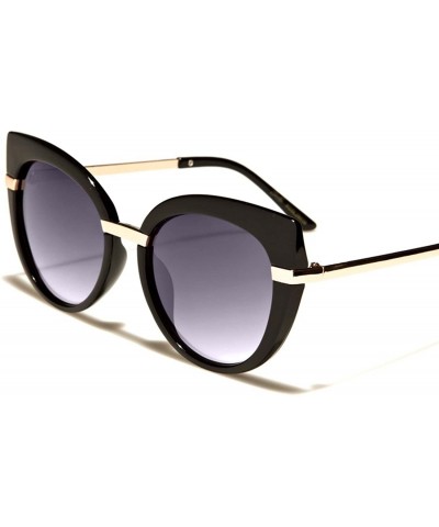 Cat Eye Stylish Gorgeous Sexy Womens Cat Eye Sunglasses - Black & Gold / Gray - CB18ECE3DAI $15.08