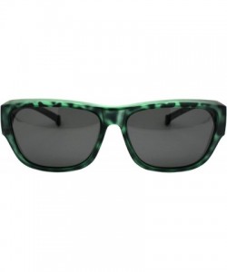 Rectangular TAC Polarized Lens Fit Over Sunglasses Matted Tortoise Print Rectangular UV400 - Green - CU194G6RZQR $17.54