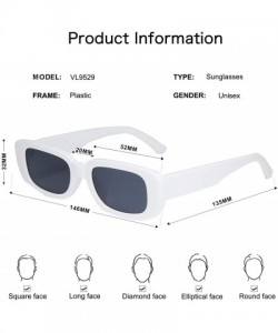 Square Rectangular Sunglasses for men UV Protection Small Wide Retro Frame Fashion Shades 90's Vintage Escape - C2198DKL0L0 $...