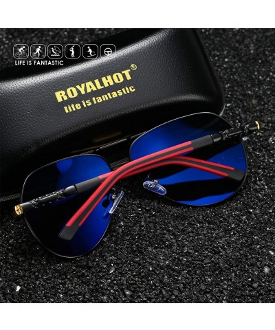 Aviator Polarized Sunglasses for Men Classic Aviator Lens Alloy Frame for Driving Fishing Golf UV400 Protection - CR18AYS549Y...