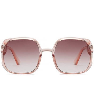 Rimless Square Sunglasses for Women Trendy Oversized Square Sunglasses Flat Top Fashion Shades Oversize Sunglasses - A - C519...