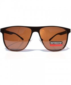 Square SIMPLE Flat Top Squared Style Men's Designer Fashion Sunglasses - Brown - C518ZCNEKCR $10.83