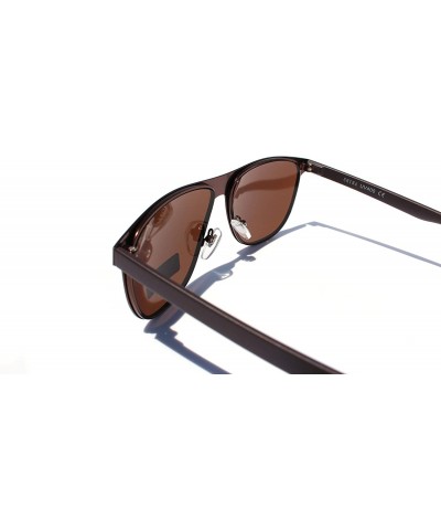 Square SIMPLE Flat Top Squared Style Men's Designer Fashion Sunglasses - Brown - C518ZCNEKCR $10.83