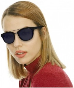 Rectangular Men's Women Polarized Sunglasses Retro Fashion 80s UV Protection Sun Glasses - Black & Blue - CZ18EX8WL98 $21.02