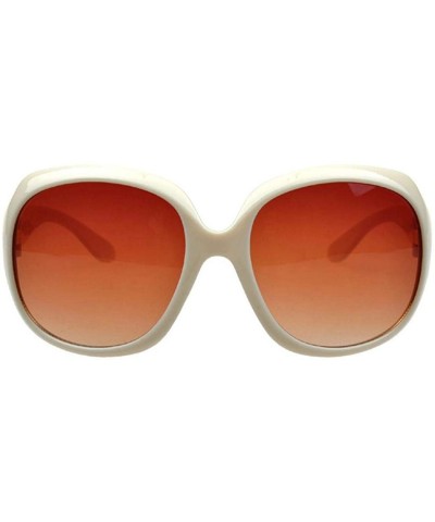 Square Women Retro Style Anti-UV Fashion Big Square Frame Color Lens Sunglasses Sunglasses - Beige - C218QSQSHDZ $16.16