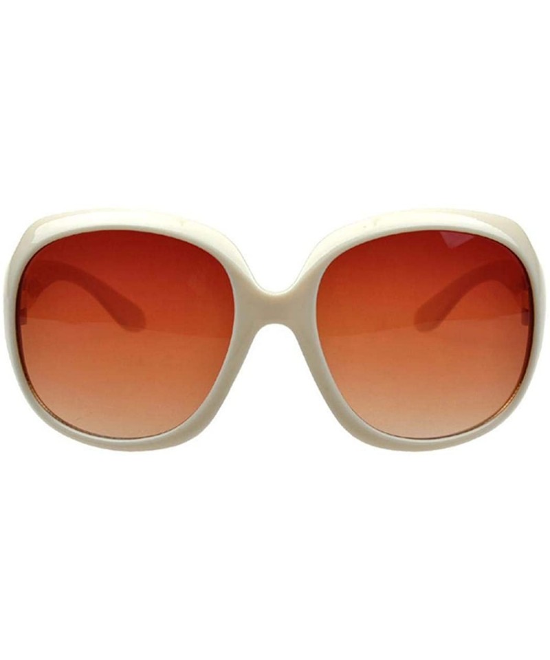 Square Women Retro Style Anti-UV Fashion Big Square Frame Color Lens Sunglasses Sunglasses - Beige - C218QSQSHDZ $16.16