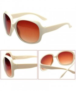 Square Women Retro Style Anti-UV Fashion Big Square Frame Color Lens Sunglasses Sunglasses - Beige - C218QSQSHDZ $16.16