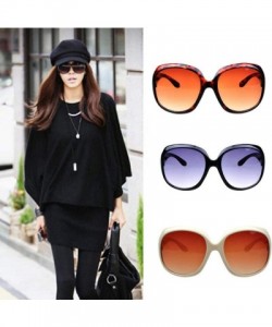 Square Women Retro Style Anti-UV Fashion Big Square Frame Color Lens Sunglasses Sunglasses - Beige - C218QSQSHDZ $16.16