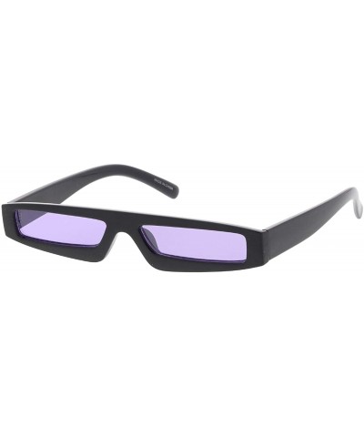 Square Small Tiny Rectangular Box Frame Sleek Fashion Sunglasses - Purple - CL18UERS3QL $11.67