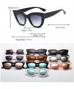 Oversized Retro Cateye Sunglasses for Women Mirrored Lens UV400 Shades - Black and Demi Tortoise - CV18IE70O4H $10.47