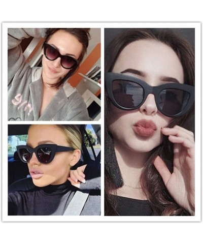 Oversized Retro Cateye Sunglasses for Women Mirrored Lens UV400 Shades - Black and Demi Tortoise - CV18IE70O4H $10.47