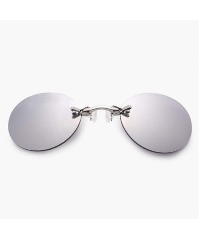 Rimless Sunglasses Clip On Nose Sunglasses Men Matrix Morpheus Rimless Sun Glasses Round Glasses Uv400 - CV18U0LMZG0 $31.71