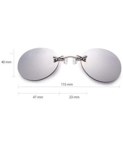 Rimless Sunglasses Clip On Nose Sunglasses Men Matrix Morpheus Rimless Sun Glasses Round Glasses Uv400 - CV18U0LMZG0 $31.71