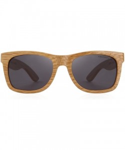 Square Men Wooden Polarized Sunglasses 100% UV Protection vintage Eyewear S5140 - Black - C8186D7OM7H $17.28