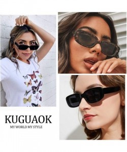 Square Retro Rectangle Sunglasses Women and Men Vintage Small Square Sun Glasses UV Protection Glasse - CZ1900Y65WR $7.58