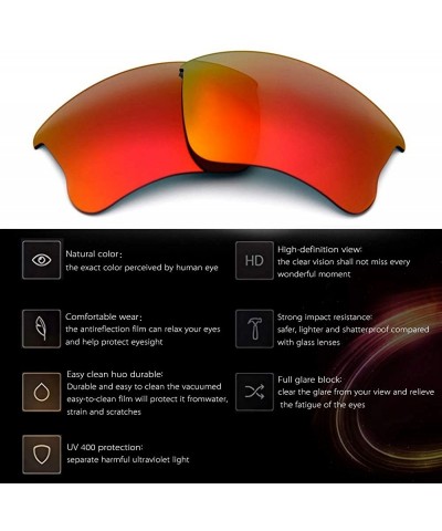 Sport Polarized Replacement Lenses Flak Jacket XLJ Sunglasses OO9009 - Options - Fire Red - CI18YDOCET8 $9.81