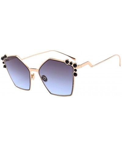 Square Womens Oversized Pearl Rhinestone Sunglasses Stylish Design Eyewear - C7 - CA18ZXK29SE $26.47