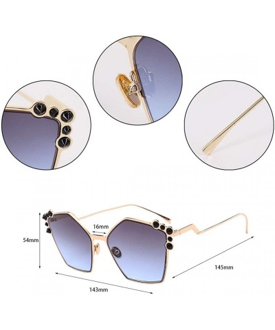 Square Womens Oversized Pearl Rhinestone Sunglasses Stylish Design Eyewear - C7 - CA18ZXK29SE $14.38