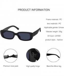 Square Retro Rectangle Sunglasses Women and Men Vintage Small Square Sun Glasses UV Protection Glasse - CZ1900Y65WR $7.58