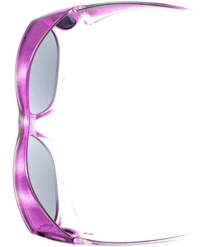 Square The Bella Colorful Two Tone Ombre Fit Over OTG Oval Sunglasses - Cover Over Glasses - Purple Brown - CG18ZQ4Y0W4 $23.88