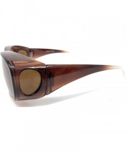 Square The Bella Colorful Two Tone Ombre Fit Over OTG Oval Sunglasses - Cover Over Glasses - Purple Brown - CG18ZQ4Y0W4 $23.88
