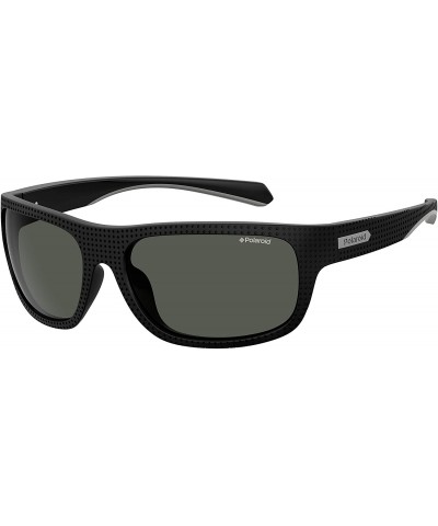 Rectangular Men's Pld 7022/S Rectangular Sunglasses - Black/Polarized Gray - C718I0DM0LC $40.64