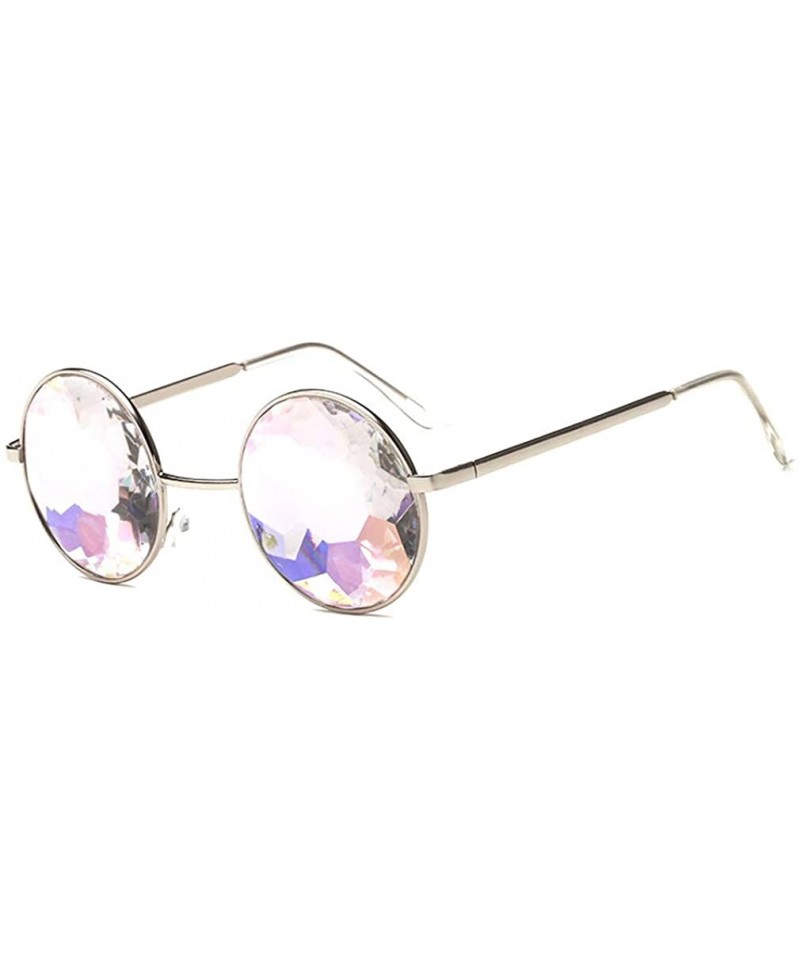 Round Kaleidoscope Vintage Round Glasses - Silver - CV18USXZZ92 $14.74