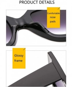 Aviator Unisex Sunglasses Fashion Oversized Square Sunglasses Tricolor PC Sunglasses - Green Red Yellow Frame Brown Lens - CS...