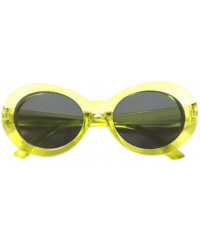Round Unisex Retro Vintage Sunglasses Rapper Oval Shades Glasses Stylish Sports Sunglasses - E - C1193XE2GO2 $10.56